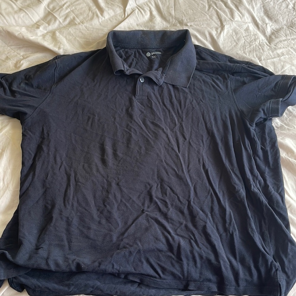 Men black collared t-shirt - Picture 1 of 1